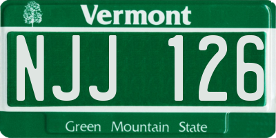 VT license plate NJJ126