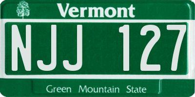 VT license plate NJJ127