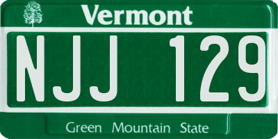 VT license plate NJJ129
