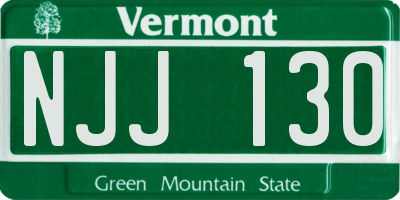 VT license plate NJJ130