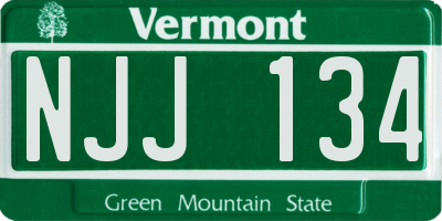 VT license plate NJJ134