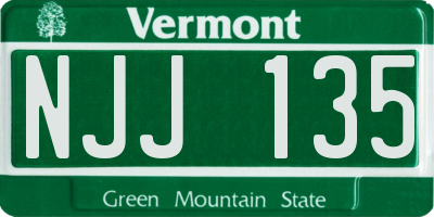 VT license plate NJJ135