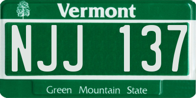VT license plate NJJ137