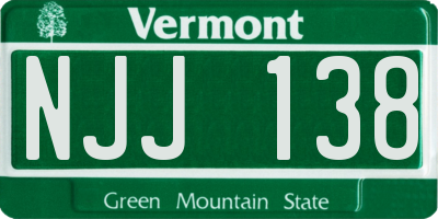 VT license plate NJJ138