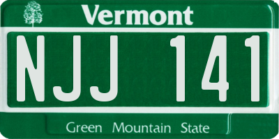 VT license plate NJJ141