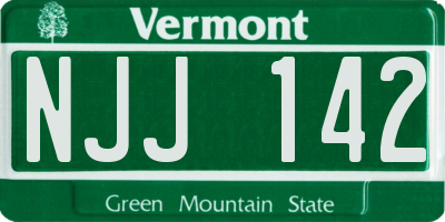 VT license plate NJJ142
