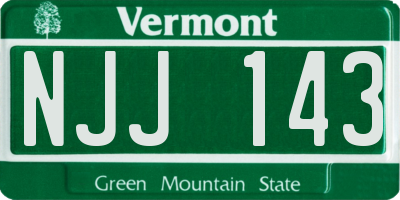 VT license plate NJJ143
