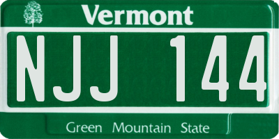 VT license plate NJJ144