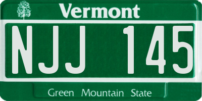 VT license plate NJJ145
