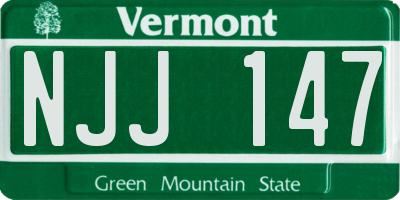 VT license plate NJJ147