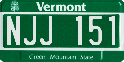 VT license plate NJJ151