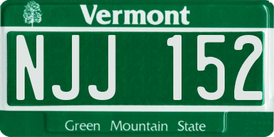 VT license plate NJJ152