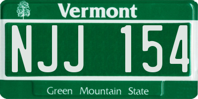 VT license plate NJJ154