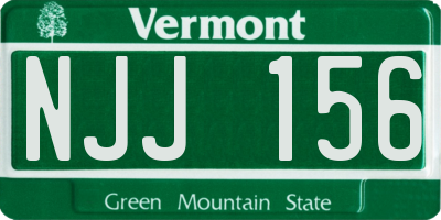 VT license plate NJJ156