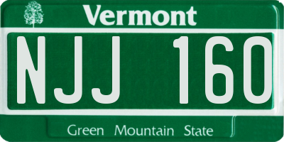 VT license plate NJJ160
