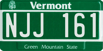 VT license plate NJJ161