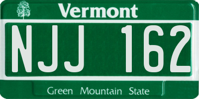VT license plate NJJ162