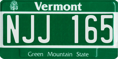 VT license plate NJJ165
