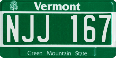 VT license plate NJJ167