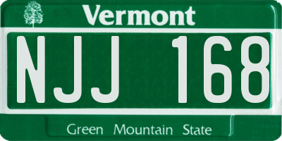 VT license plate NJJ168