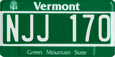 VT license plate NJJ170