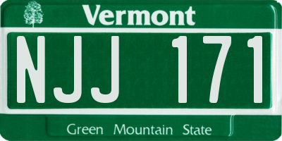 VT license plate NJJ171