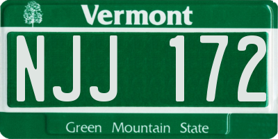 VT license plate NJJ172