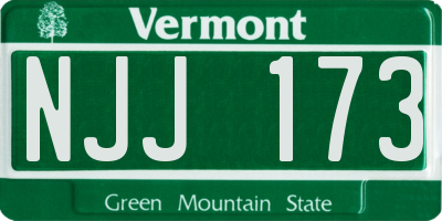 VT license plate NJJ173