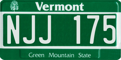 VT license plate NJJ175