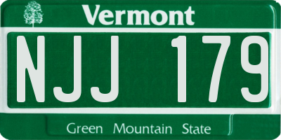 VT license plate NJJ179