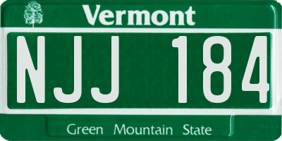 VT license plate NJJ184