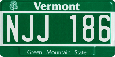 VT license plate NJJ186