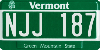VT license plate NJJ187