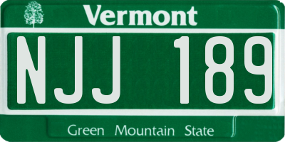 VT license plate NJJ189
