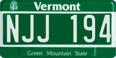 VT license plate NJJ194