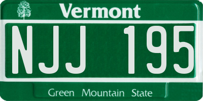 VT license plate NJJ195