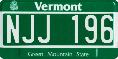 VT license plate NJJ196