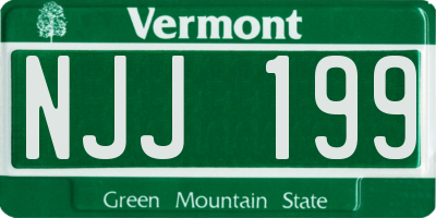 VT license plate NJJ199