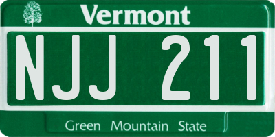 VT license plate NJJ211
