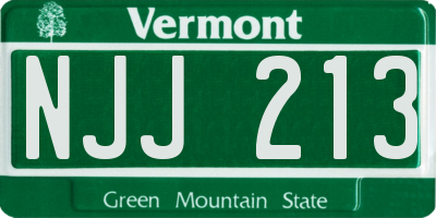 VT license plate NJJ213
