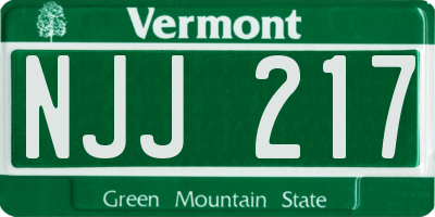 VT license plate NJJ217