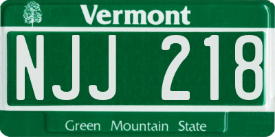VT license plate NJJ218
