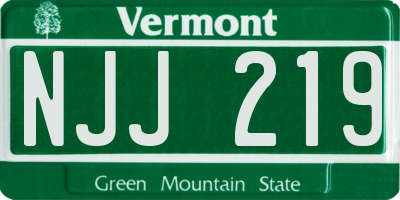 VT license plate NJJ219