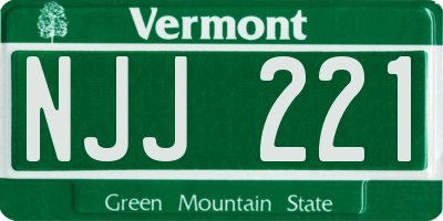 VT license plate NJJ221