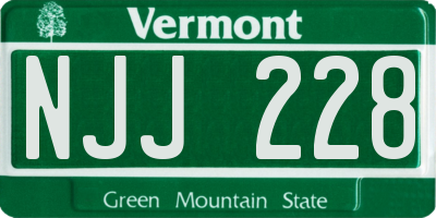 VT license plate NJJ228