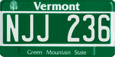 VT license plate NJJ236