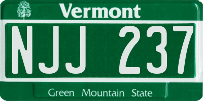 VT license plate NJJ237