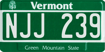 VT license plate NJJ239