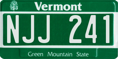 VT license plate NJJ241
