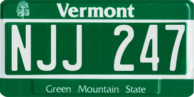 VT license plate NJJ247